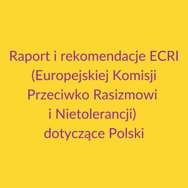 Wczoraj 18.09 ECRI opublikowała raport i rekomendacje dotyczące Polski. 
Fundacja Interakcja złożyła raport dotyczący sytuacji osób interpłciowych oraz spotkaliśmy się z Komisją podczas jej wizyty w Polsce w październiku 2022 roku. 
Cieszymy się, że ECRI uwzględniła w swych rekomendacjach kwestię osób interpłciowych poprzez rekomendowane przez nas podejście tzn. ochronę przed mową nienawiści i przeciwdziałanie dyskryminacji ze względu na cechy płciowe oraz wprowadzenie zakazu tzw. zabiegów normalizujących tak, aby umożliwić młodym osobom interpłciowym podejmowanie samodzielnej i świadomej decyzji na podstawie pełni informacji. #interpłciowość #zróżnicowanecechypłciowe #prawaczłowieka